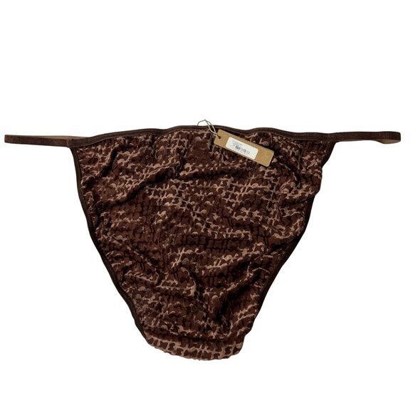 SKIMS Burnout Velvet String Bikini Brief Peach Chestnut 4X + Conditional Bonus - Picture 6 of 11